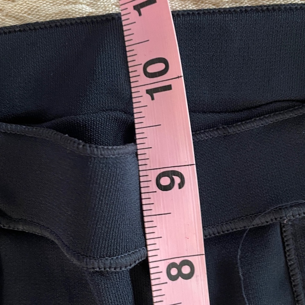 VTG: Max Studio Trouser Pants Mid Rise Wide Leg Elastic Waist Dark Navy Blue - Picture 7 of 8